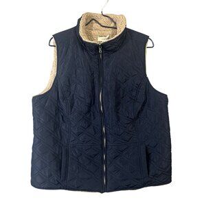CJ Banks Women's Size 1X Quilted Vest GUC It's reversible